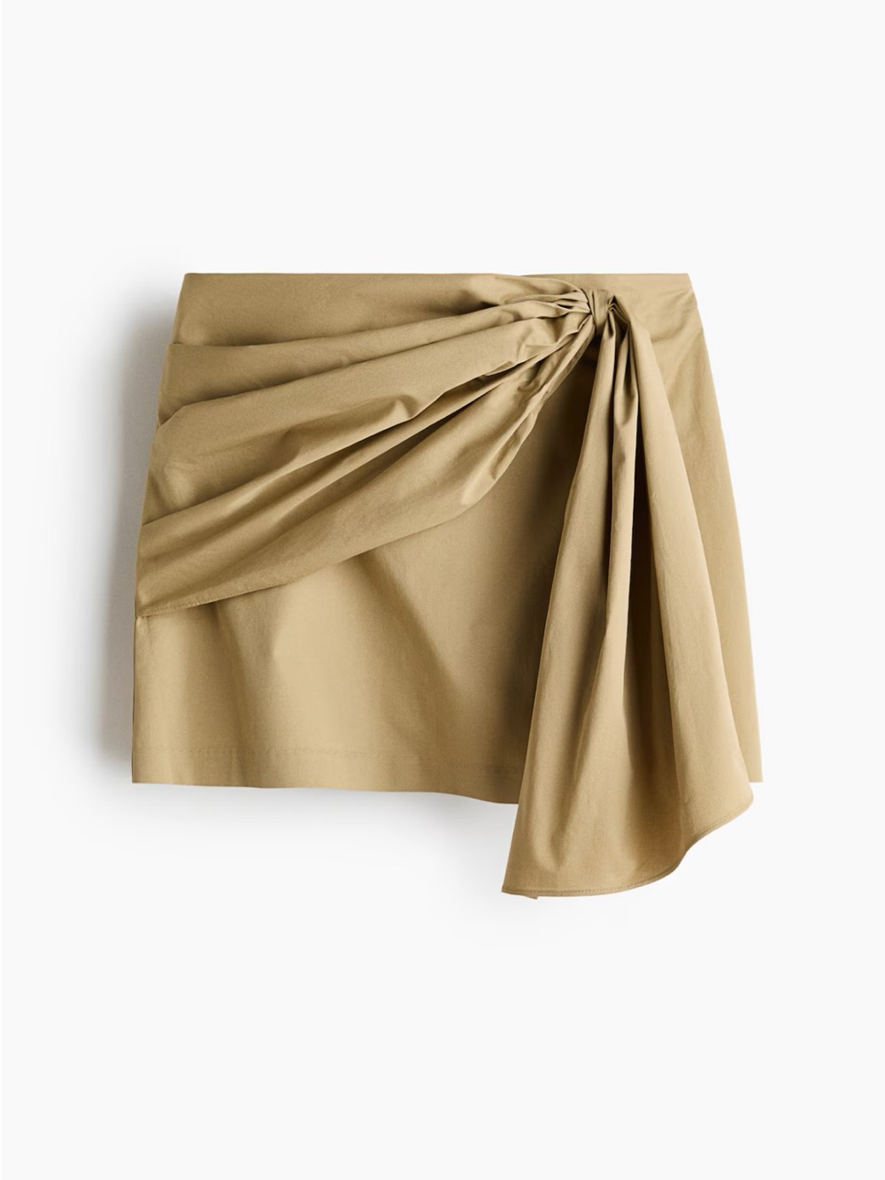 Draped Mini Skirt in beige